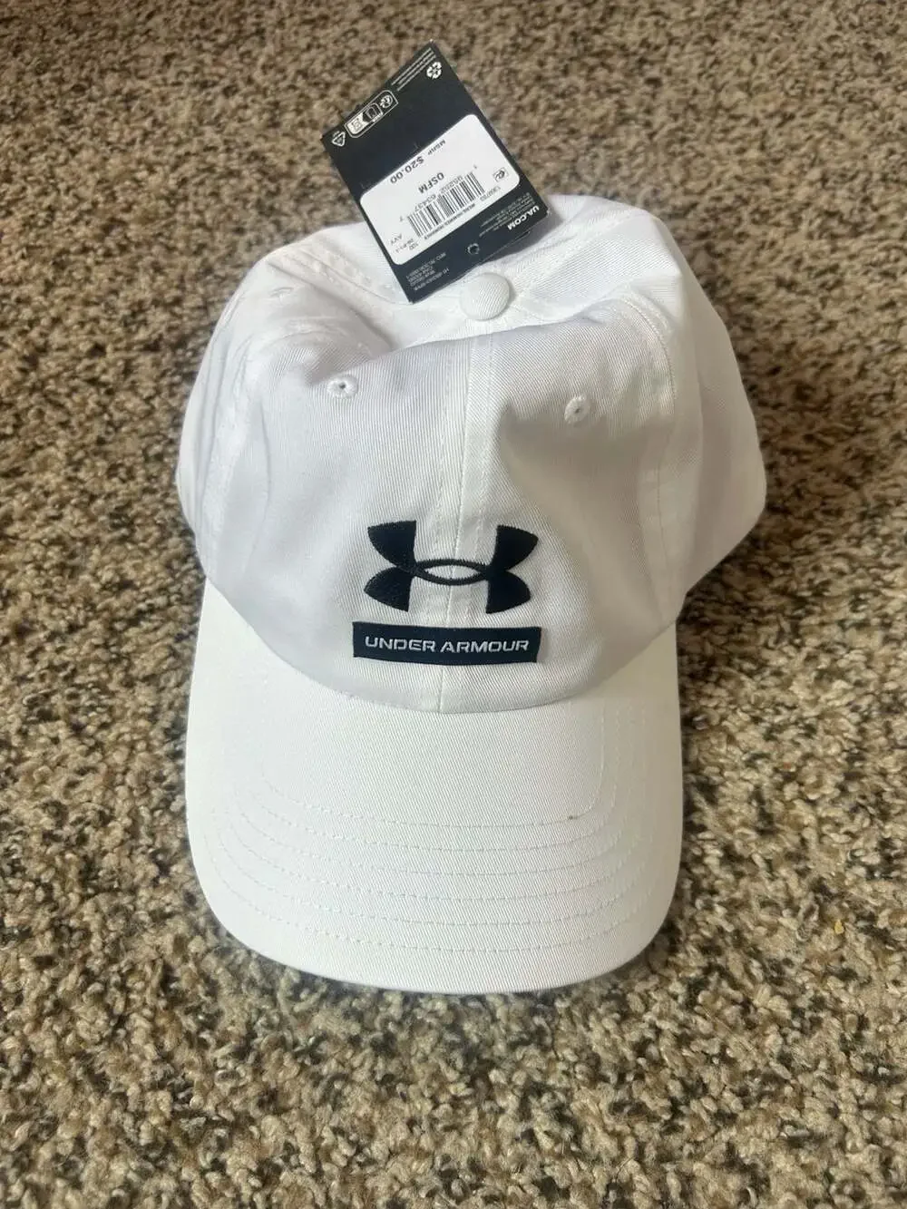 Under Armour Men's Adjustable Baseball Cap White OSFM